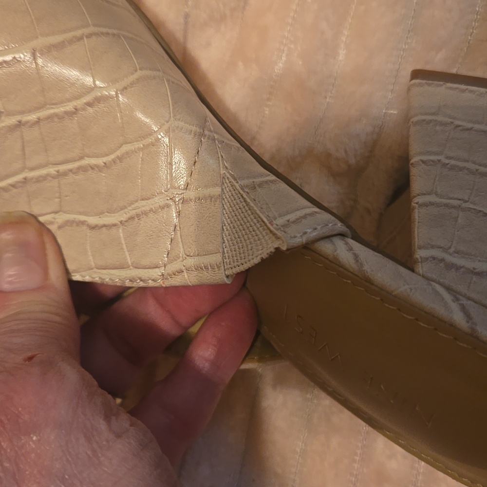 Nine West Beige Croc-Patterned Mules - Picture 12 of 13